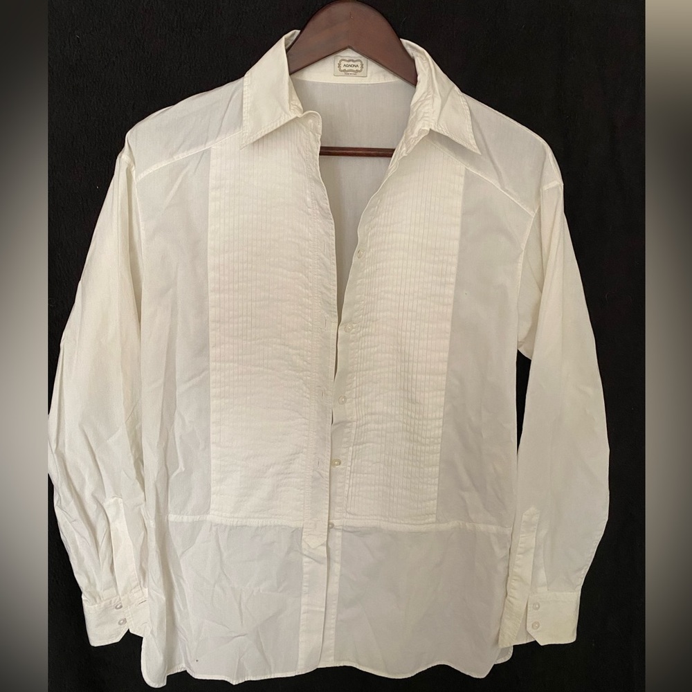 Agnona Long Sleeve White Tuxedo Style Button Down Shirt Size 42IT (Size 6 in US)